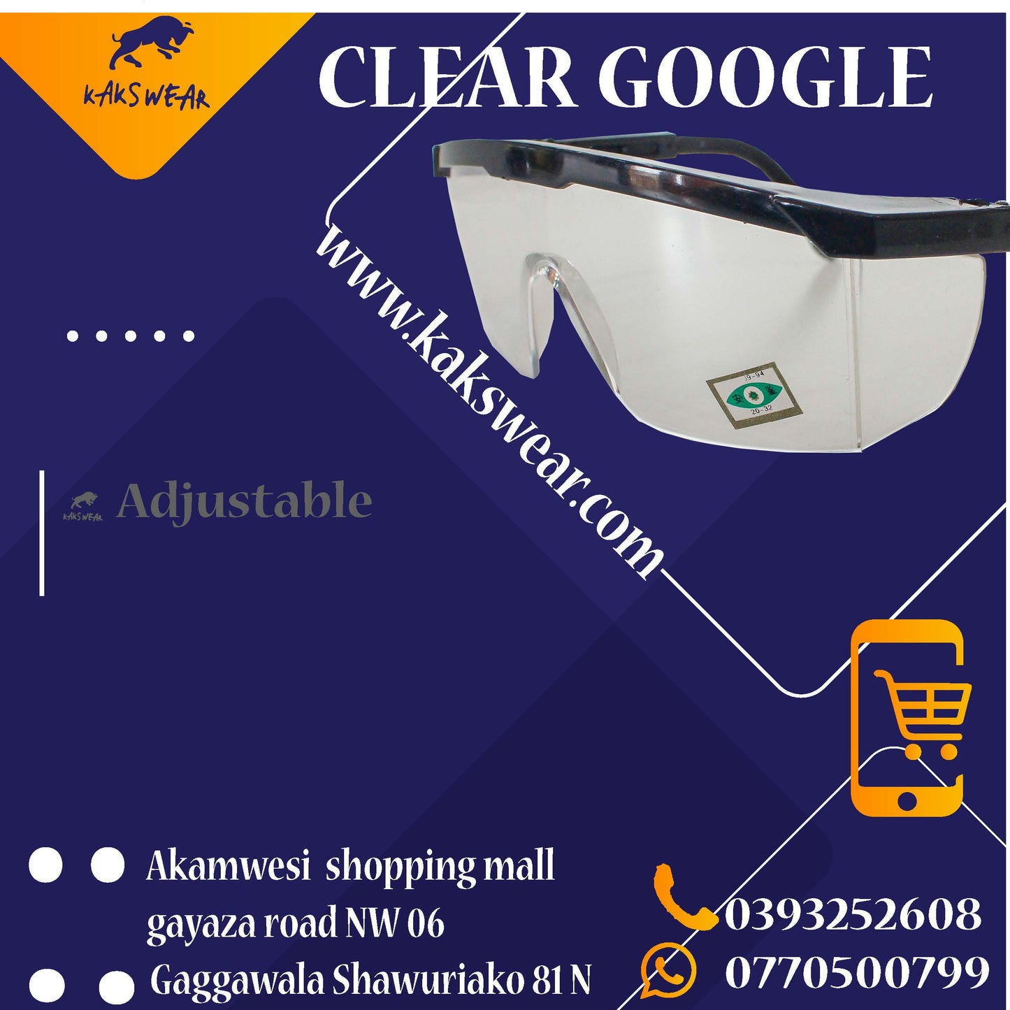 Zoom Safety Clear Goggles - KAKSWEAR Online Shop