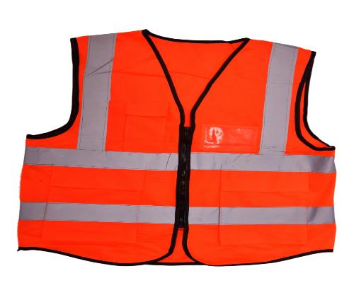 Hi Visibility Vests -Orange Pocketed - KAKSWEAR Online Shop