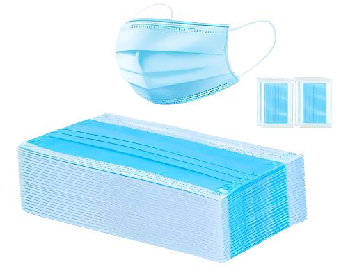 50 Pcs 3-Ply Disposable Face Masks- Blue - KAKSWEAR Online Shop